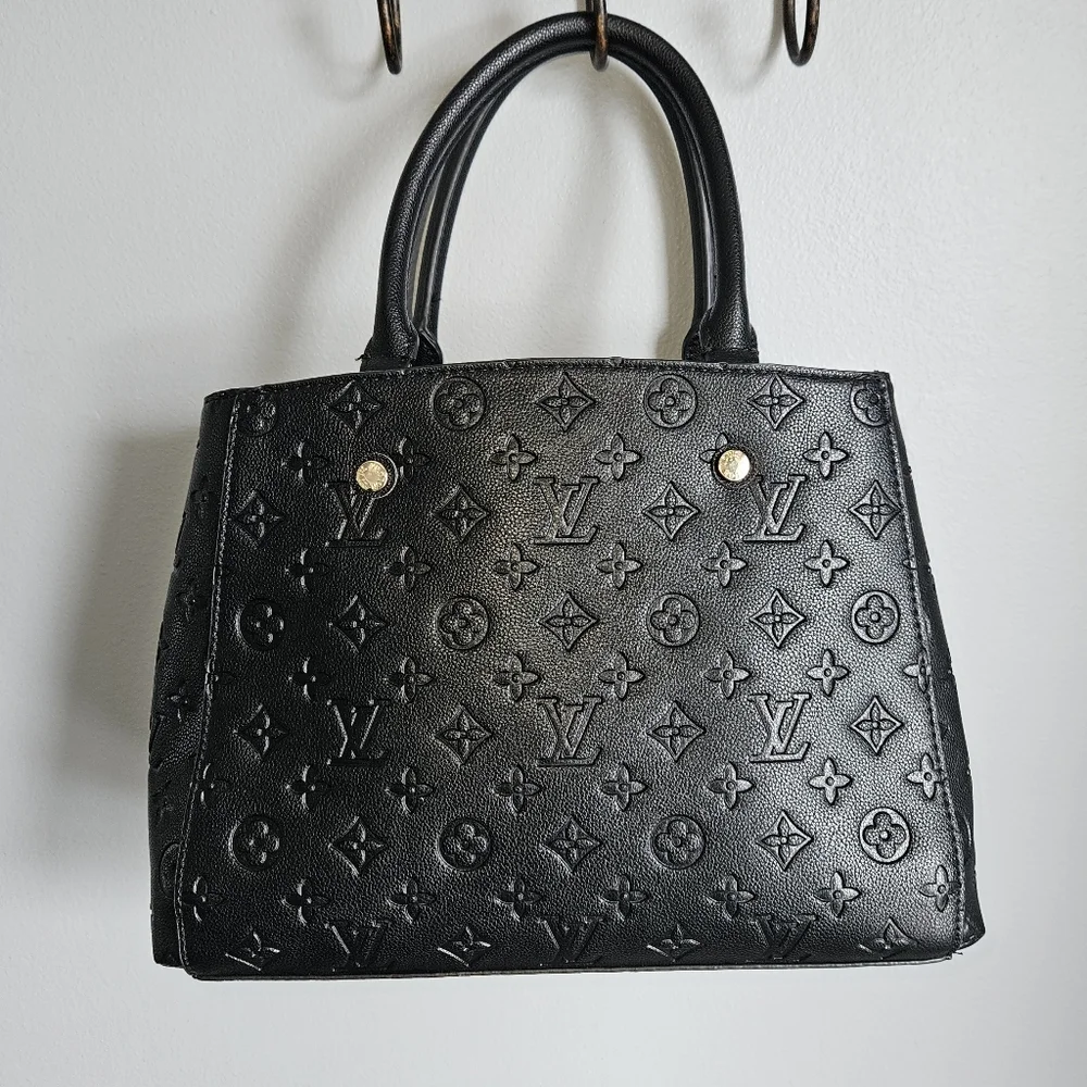 Designer Inspired Black Monogram Medium Tote 🖤 - Picture 3 of 10